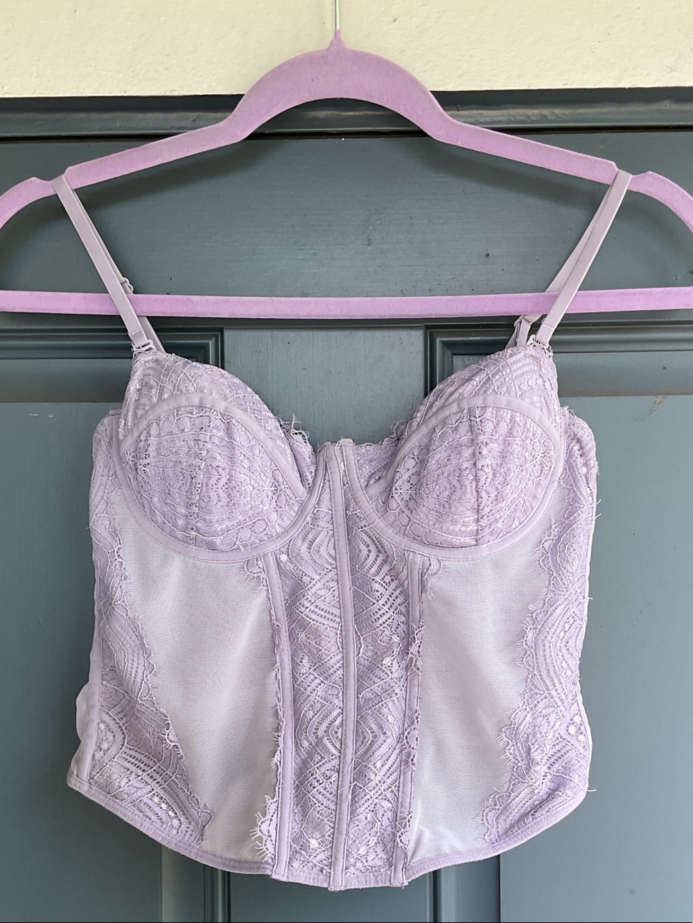 Garage Lavender Lace Bustier, Size PS